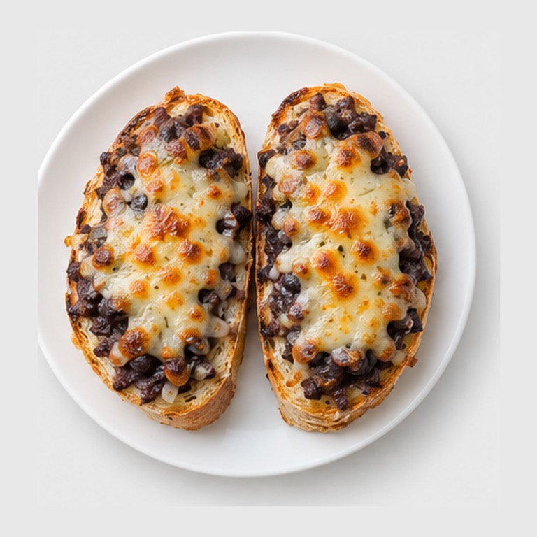 Tartines aux haricots noirs fondus et fromage fondu façon molletes