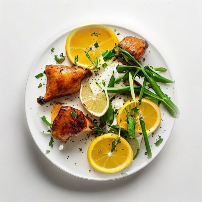 Poulet, asperges, citron et parmesan