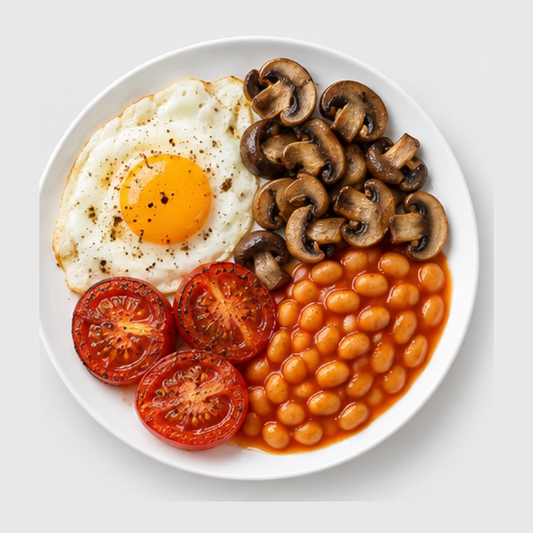 Petit-déjeuner irlandais façon full irish végétarien