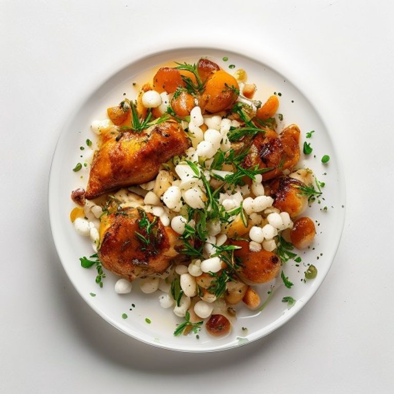 Poulet aux haricots blancs et romarin