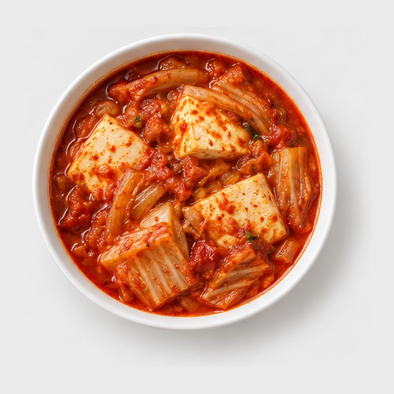 Tofu soyeux-kimchi façon sundubu kimchi jjigae