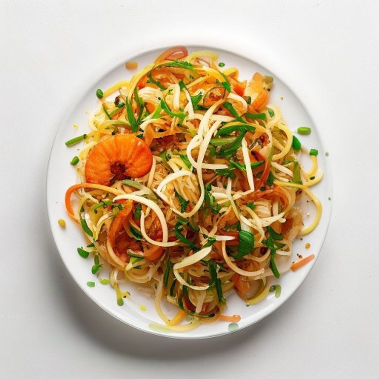 Vermicelles de riz sautés aux crevettes