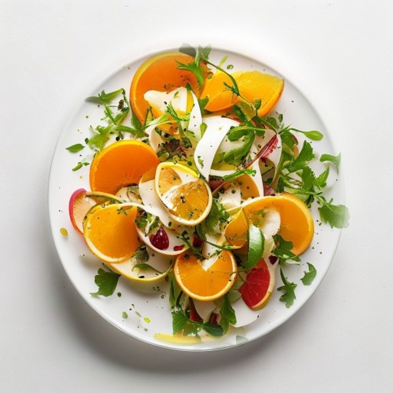 Salade de poire, orange et noisettes