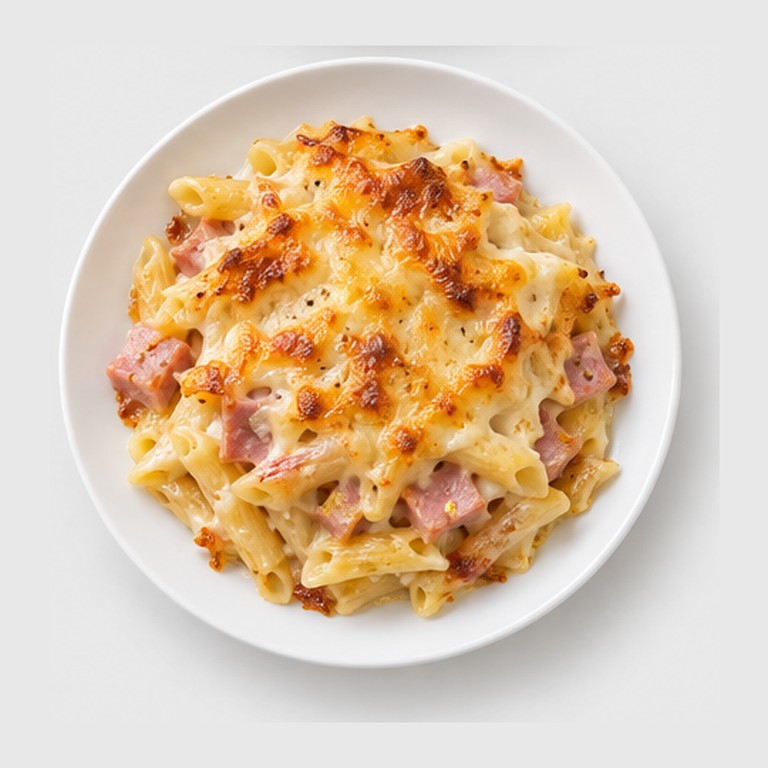 Gratin de pâtes au jambon