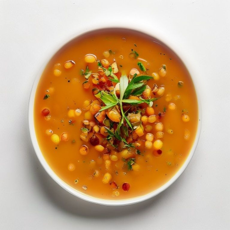 Soupe de lentilles corail au curcuma