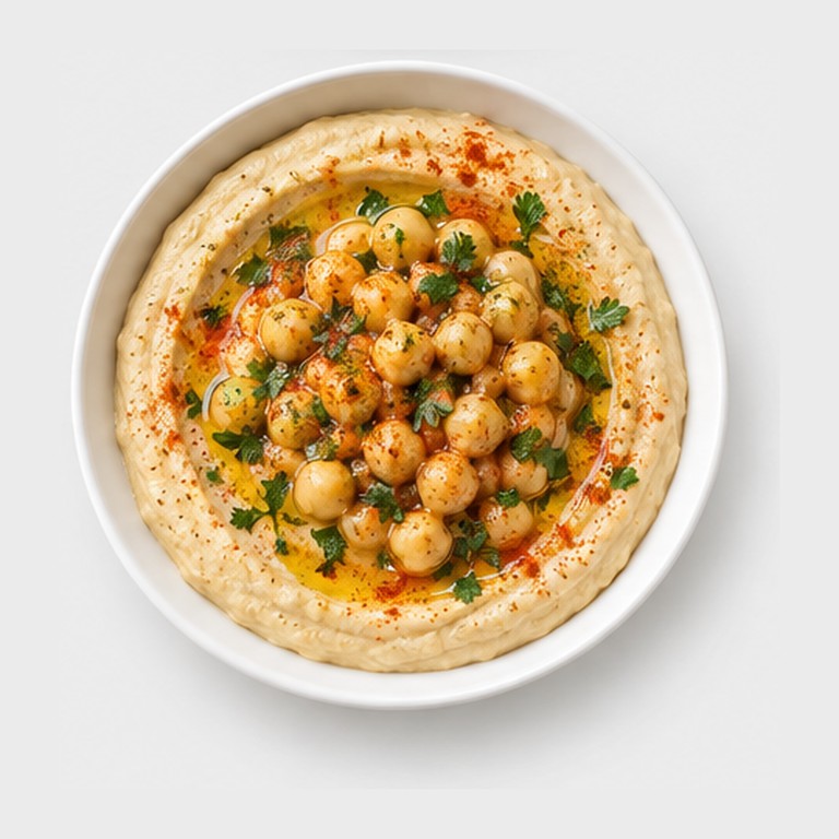 Houmous chaud aux pois chiches entiers façon msabbaha