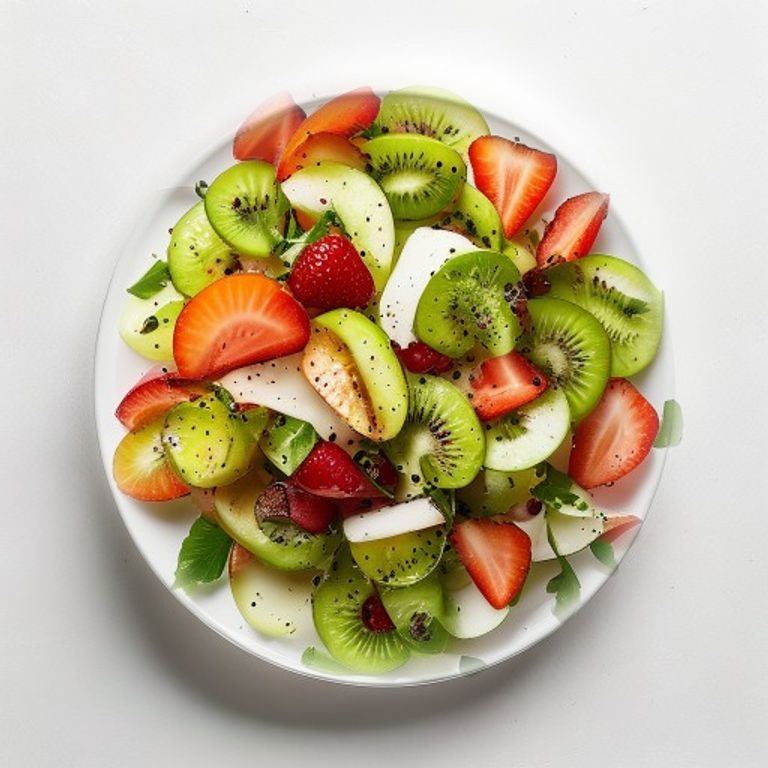 Salade de kiwi, fraise et noisettes au citron