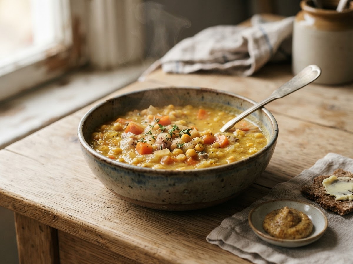 Soupe aux pois jaunes façon ärtsoppa