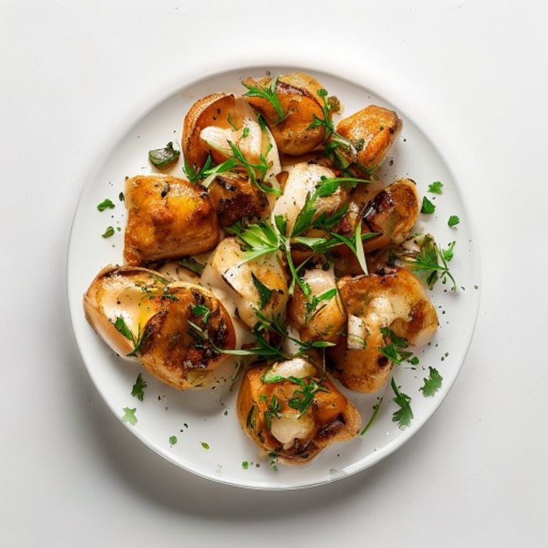 Poulet aux champignons de Paris et persil