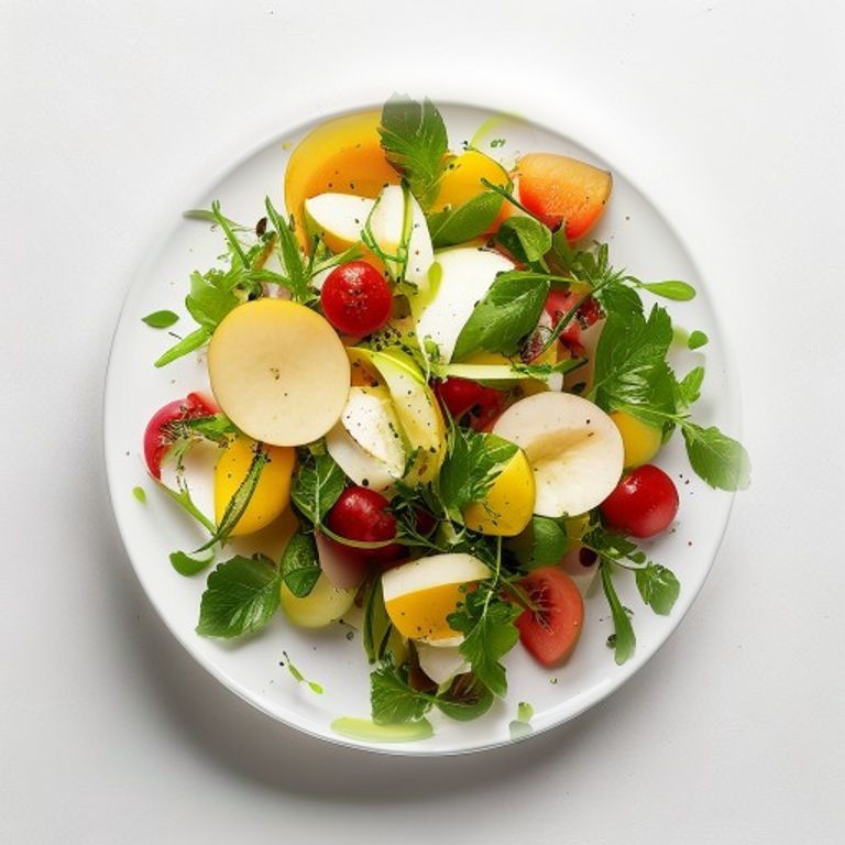 Salade d'abricot, poire et menthe