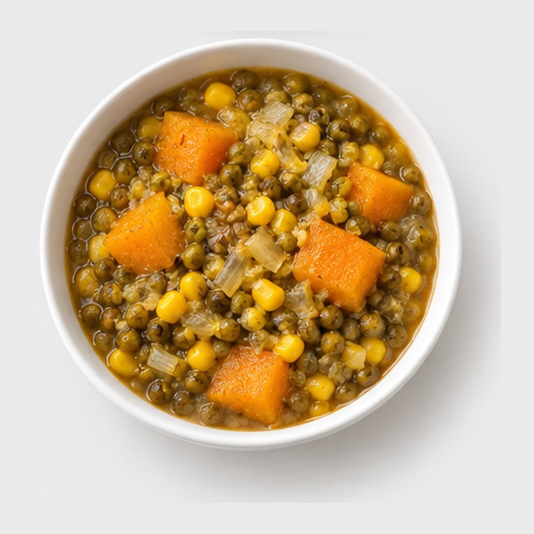 Ragoût maïs, haricots mungo et courge façon batar da'an