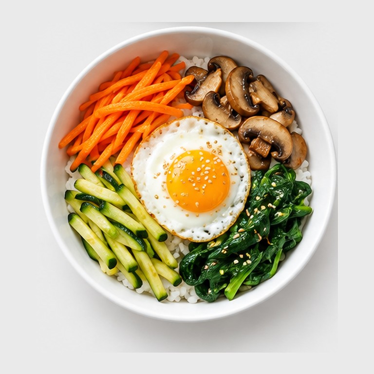 Riz mélangé aux légumes façon bibimbap simplifié