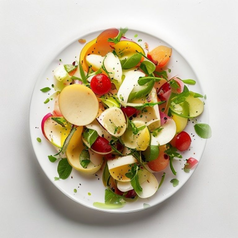 Salade de poire, radis et noisettes