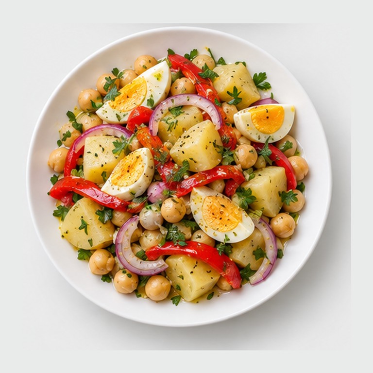 Pois chiches à l'huile d'olive façon bacalhau com grão-de-bico végétarien