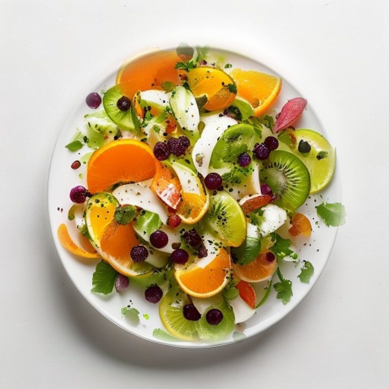 Salade d'hiver kiwi, orange et raisin
