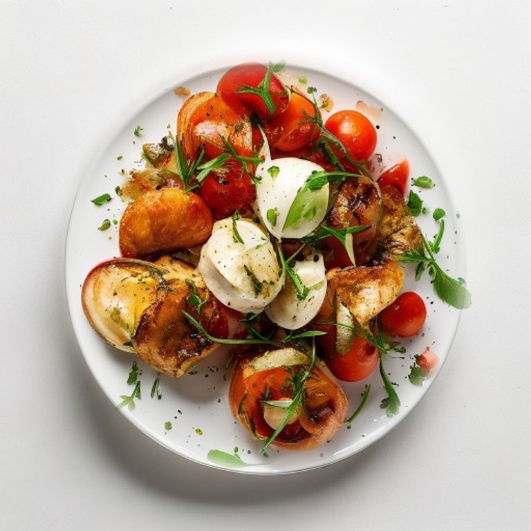 Poulet, artichauts, tomate et origan