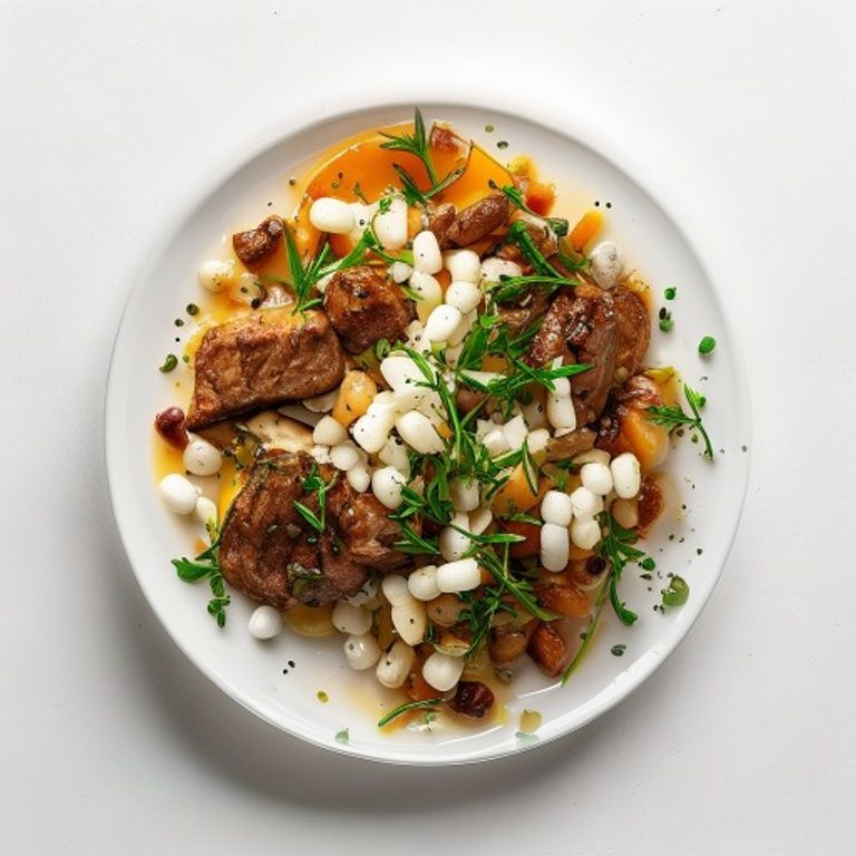 Bœuf haché, haricots blancs et romarin