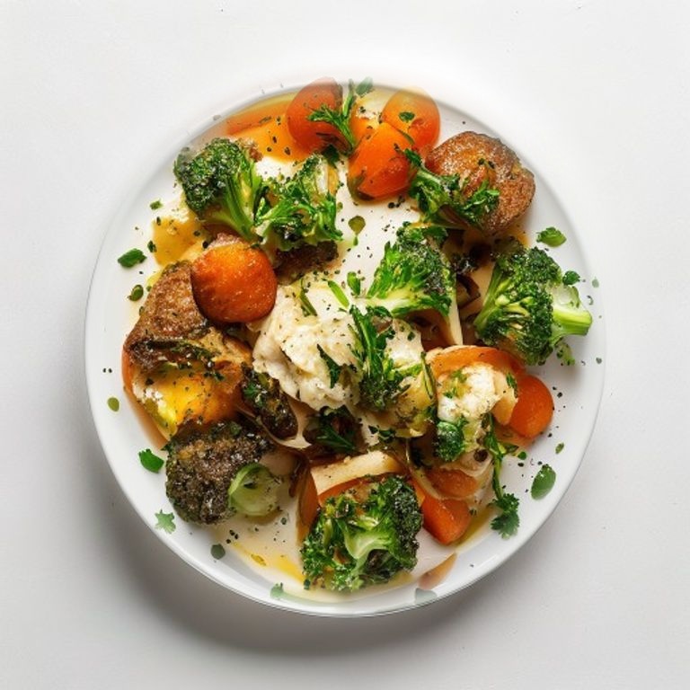 Bœuf haché, brocoli, carotte et sauce soja