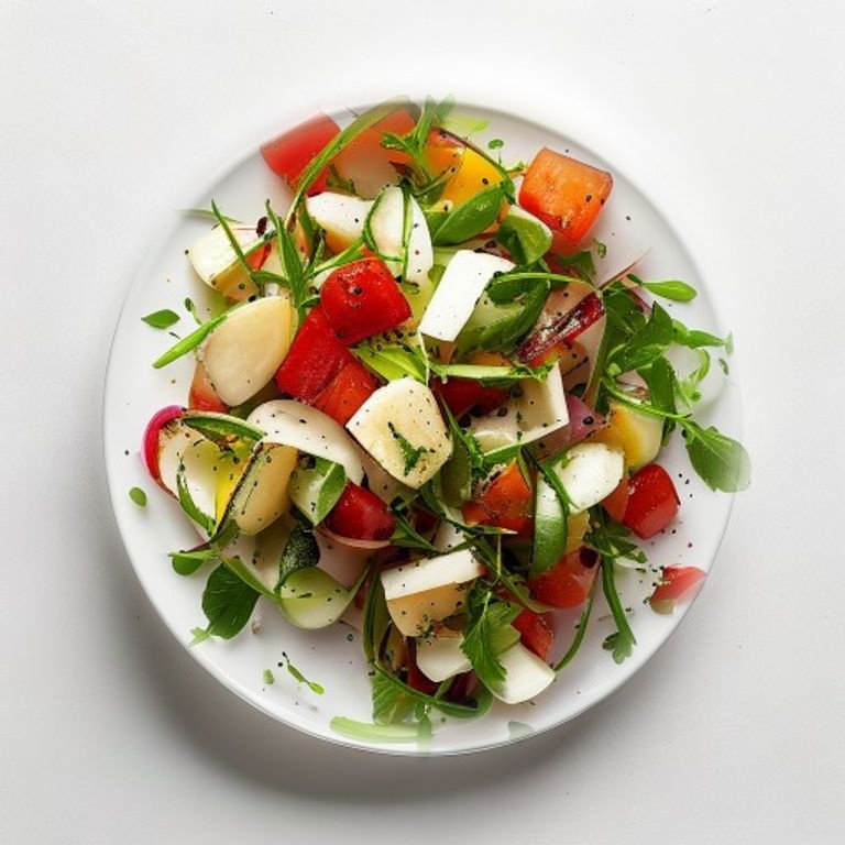Salade d'artichauts, poivron et basilic