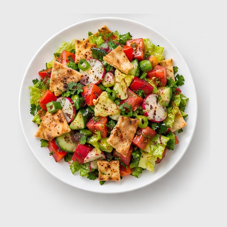 Salade levantine au pain grillé façon fattoush
