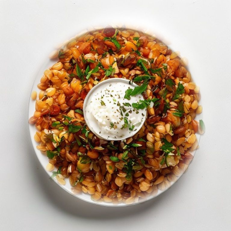 Riz aux lentilles et oignons frits façon mujaddara