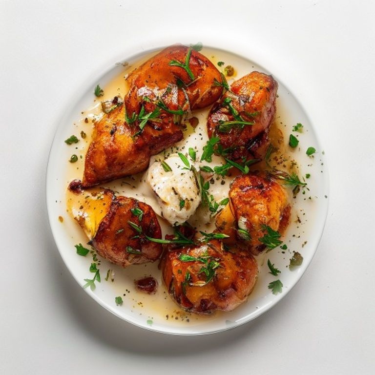 Poulet mariné au piment doux et origan, grillé