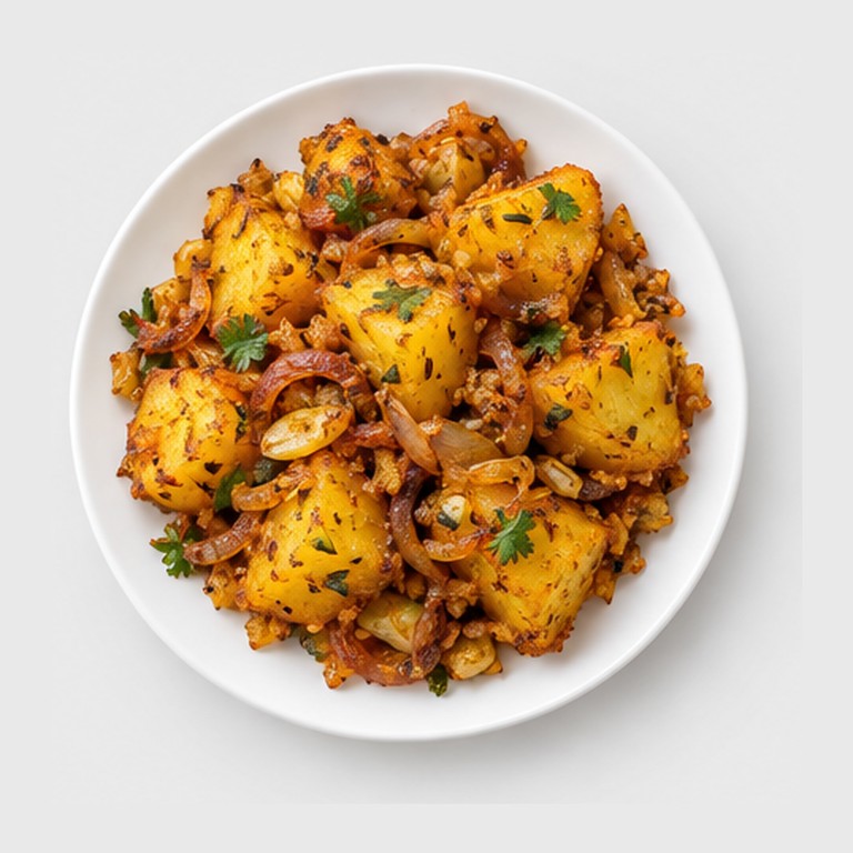 Pommes de terre dorées aux épices sèches façon aloo bhuna