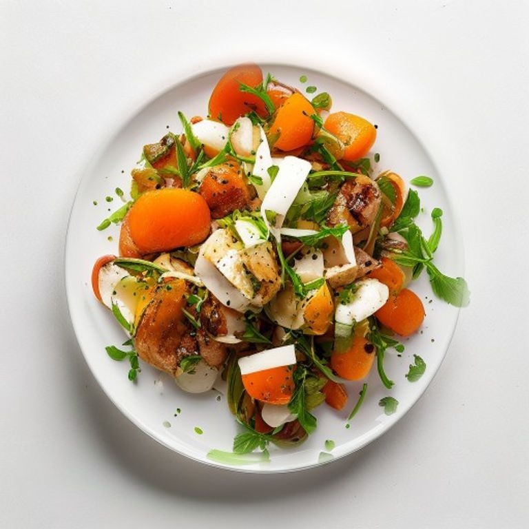 Salade de poulet, pois chiches et carotte