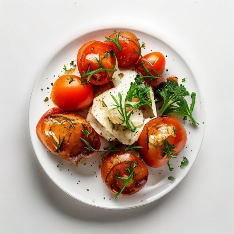 Poulet, tomate, chou-fleur et origan