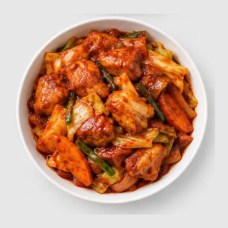 Poulet sauté épicé à la coréenne façon dakgalbi