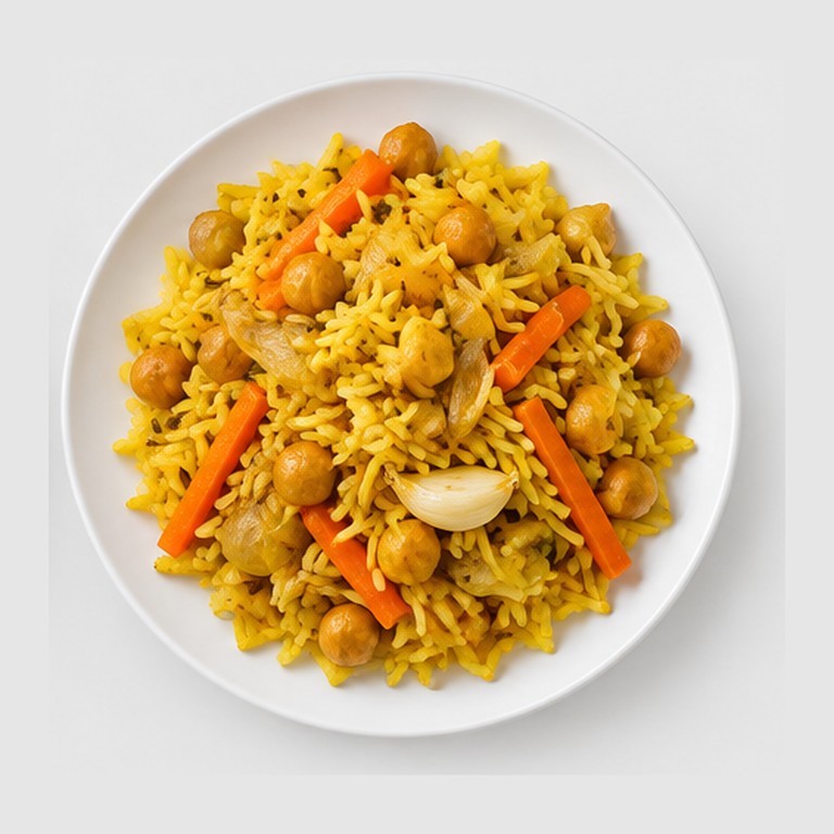 Plov Végétarien (Riz Pilaf aux Carottes et Pois Chiches)