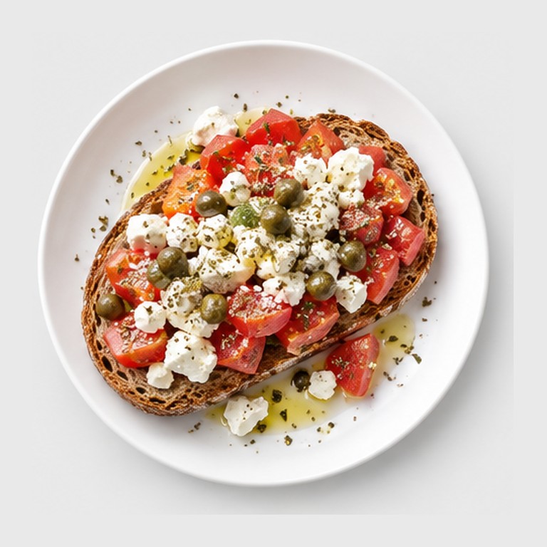 Tartine crétoise aux tomates et féta façon dakos
