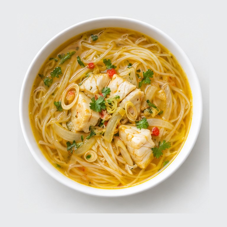 Soupe de vermicelles au bouillon de poisson façon mohinga simplifiée