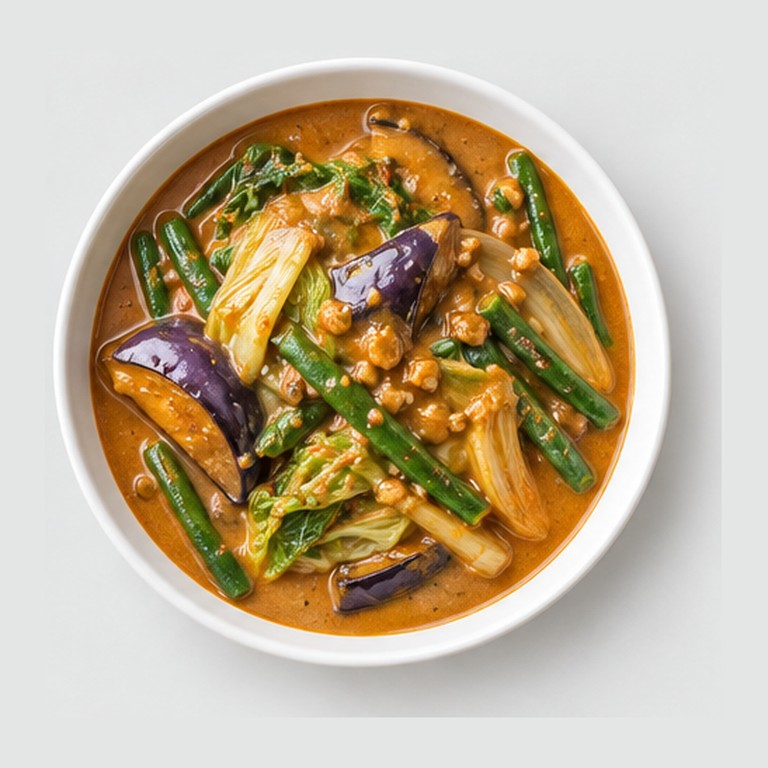 Curry d'arachide des Philippines façon kare-kare végétarien