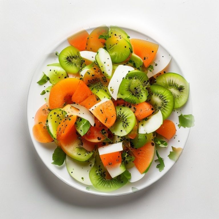 Salade de melon, kiwi et noisettes