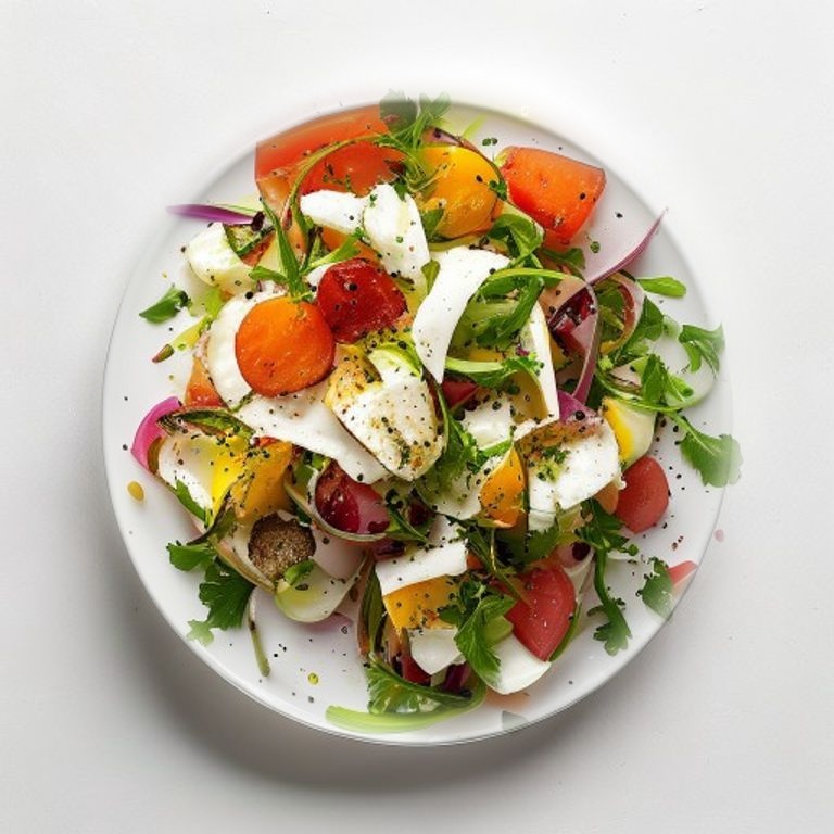 Salade de thon, chou-fleur cru et œuf