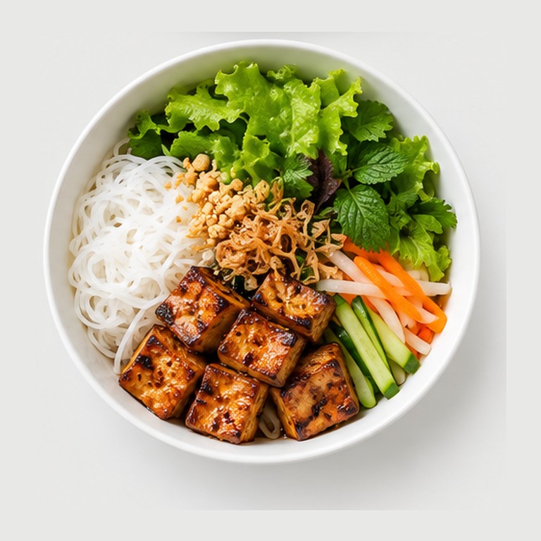 Vermicelles grillés végétariens façon bun cha chay (Vietnam)
