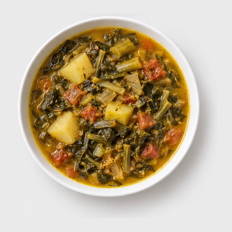 Soupe de légumes fermentés aux pommes de terre façon gundruk ko jhol