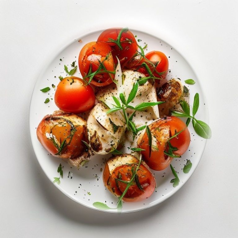 Poulet, tomate, basilic et parmesan