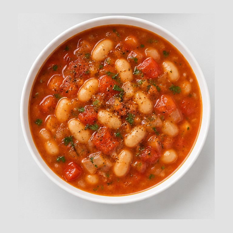 Soupe de haricots blancs à la tomate et aux herbes façon jani me fasule