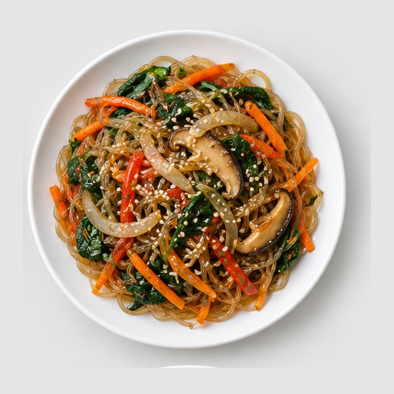 Vermicelles de patate douce sautés façon japchae végétarien