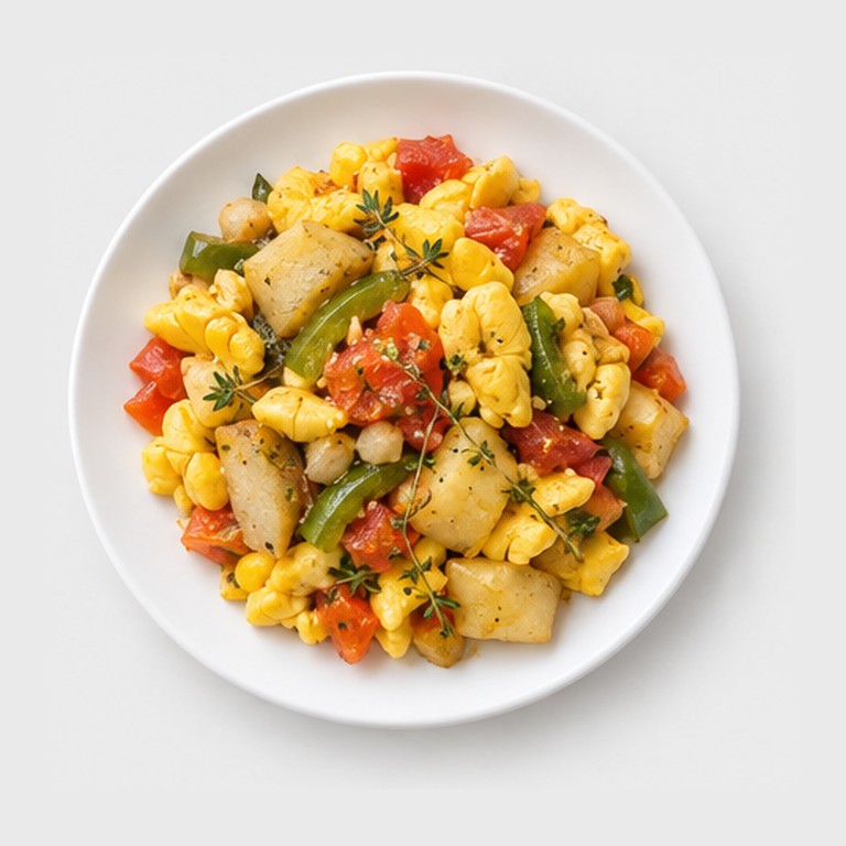 Plat jamaïcain aux légumes façon ackee and breadfruit