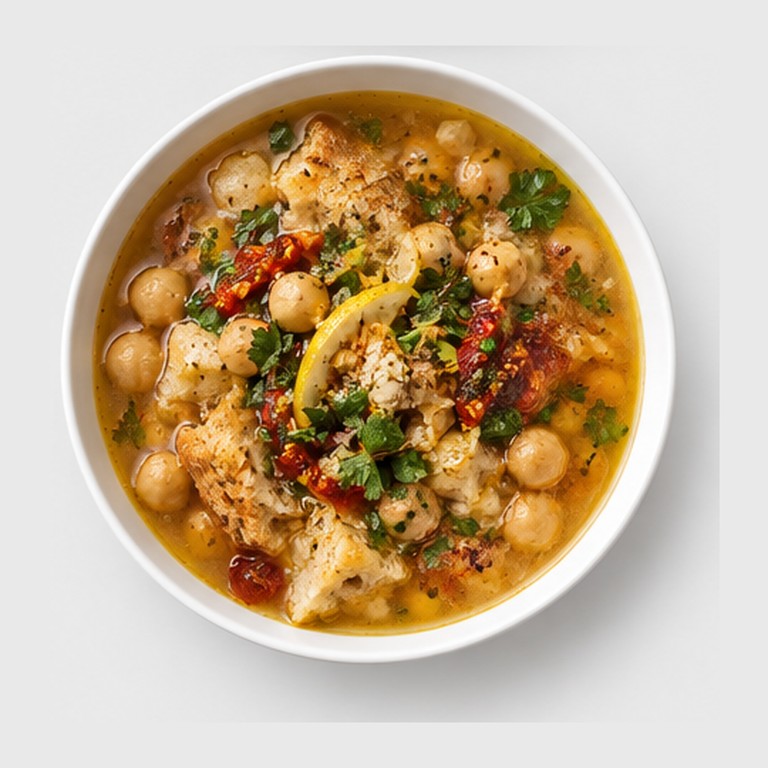 Soupe de pois chiches façon lablabi (Tunisie)