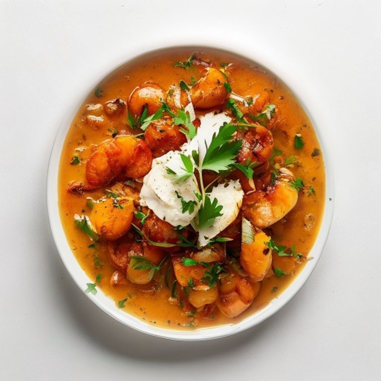 Curry de crevettes au lait de coco et coriandre