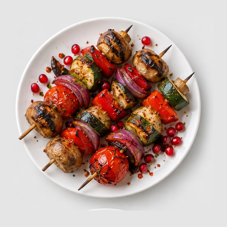 Brochettes légumes géorgiennes façon mtsvadi