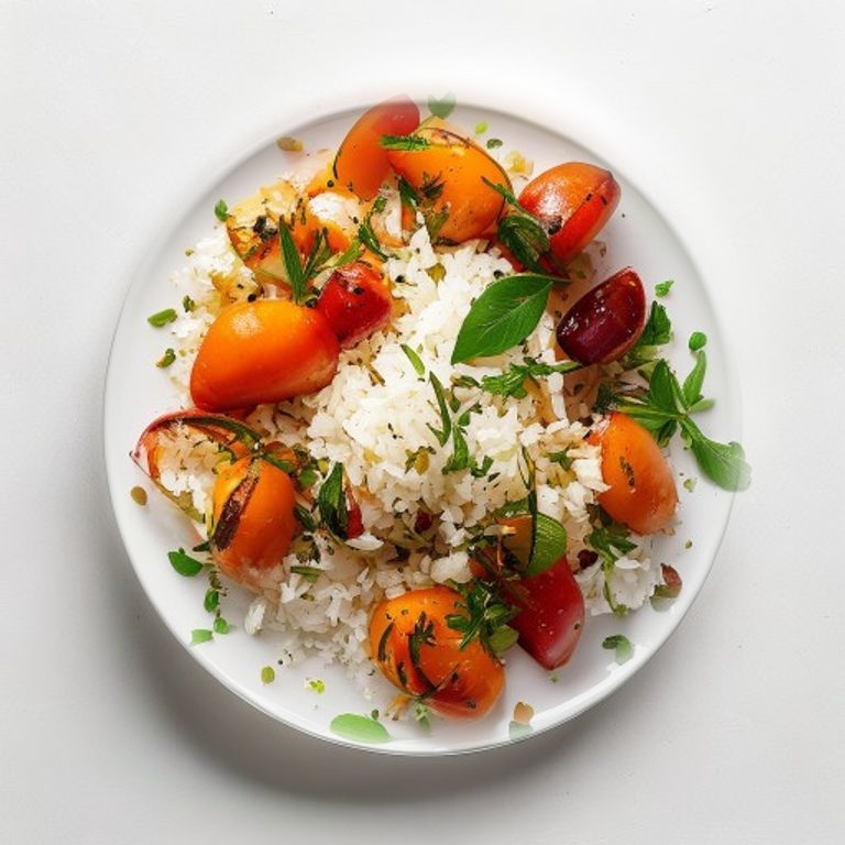 Crevettes, poivron et riz basmati