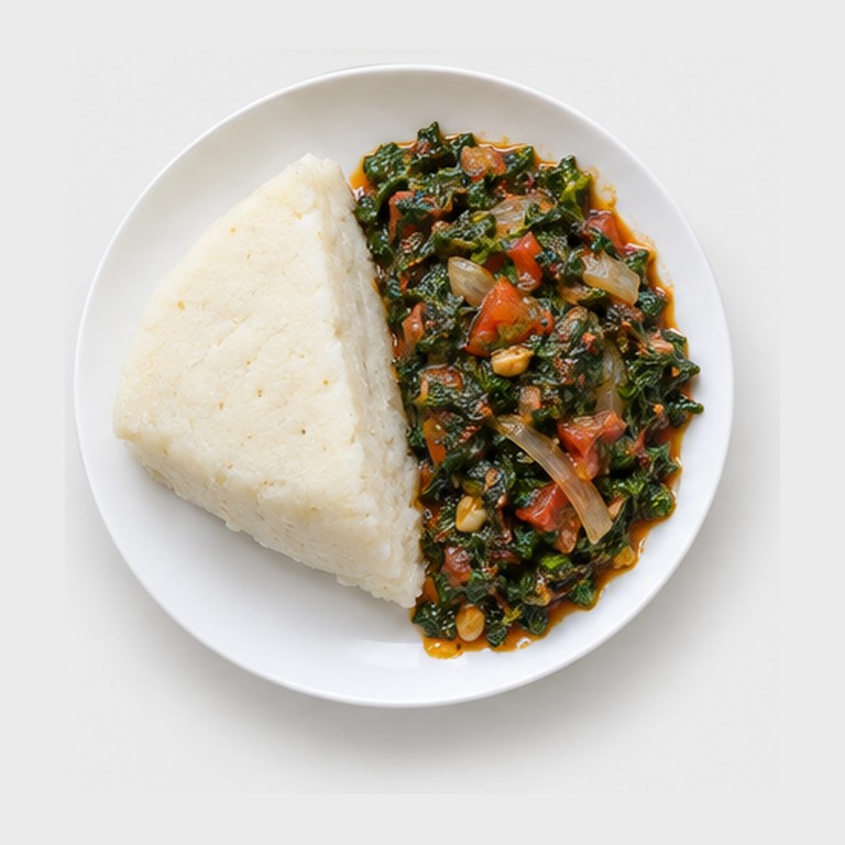 Ugali na Sukuma Wiki (Ougali et Légumes Verts Kenyans)