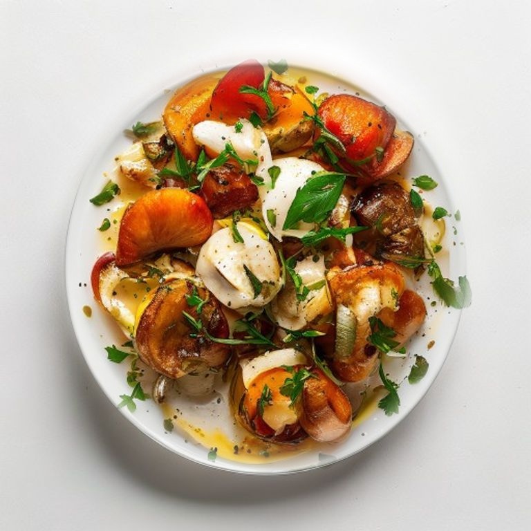 Poulet, champignons shiitake, poivron, sauce soja