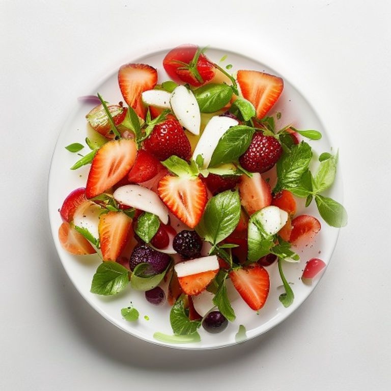 Salade de fraise, abricot et menthe
