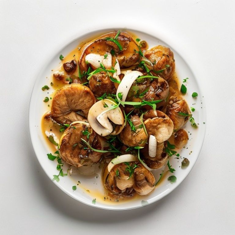 Bœuf haché, champignons shiitake et sauce soja